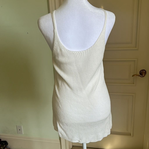 Scoop Neck Knit Sweater Tank Top Tunic in White Size Large - Picture 6 of 9